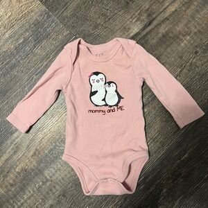 Mon Cheri Baby‎ Penguin Bodysuit Mommy and Me Long Sleeve Pink 3-6M